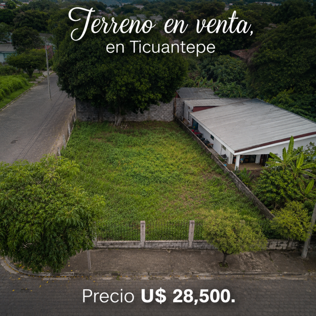 Terreno esquinero en venta, en Ticuantepe